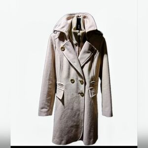 Miss Sixty Cream Trench Coat with Gold Buttons